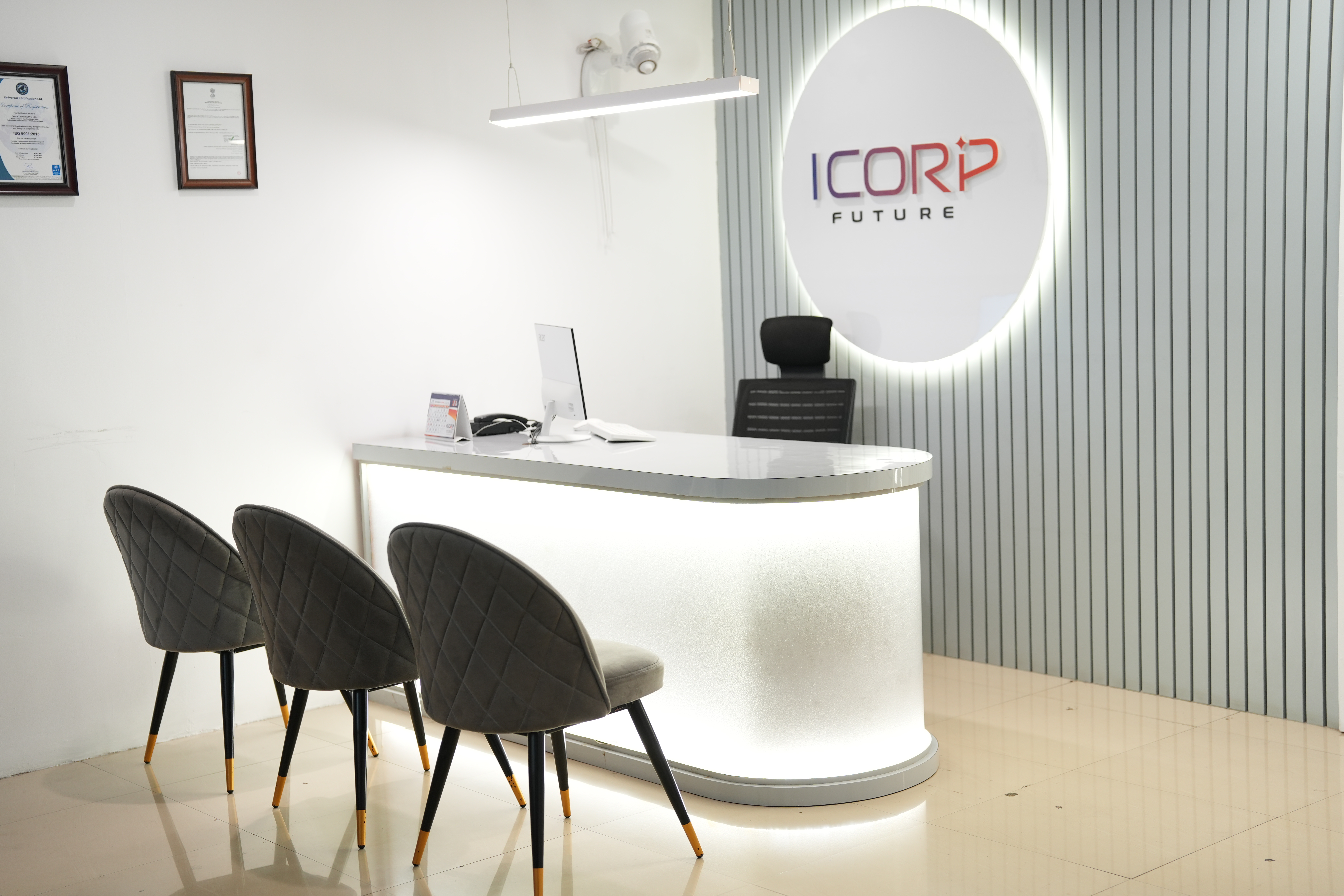 ICorp office lobby reception waiting area